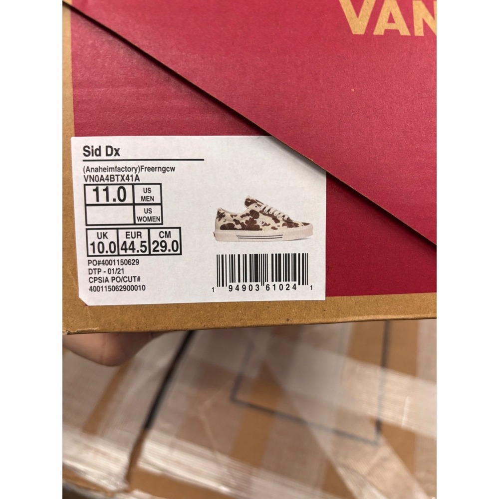 Vans Sid DX Anaheim Factory Free Range Cow Print Size US 11 Men New - Picture 4 of 5